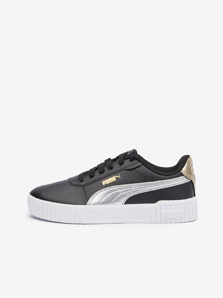 Puma Čierne dámske kožené tenisky Puma Carina 2.0 Metallic Shine