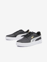 Puma Čierne dámske kožené tenisky Puma Carina 2.0 Metallic Shine