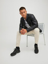 Jack & Jones Čierna pánska kožená bunda Jack & Jones Rocky