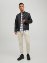 Jack & Jones Čierna pánska kožená bunda Jack & Jones Rocky