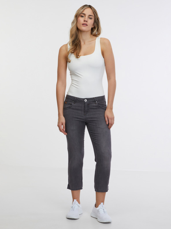 Sam 73 Šedé dámske trojštvrťové džínsy rovného strihu SAM 73 Antonella