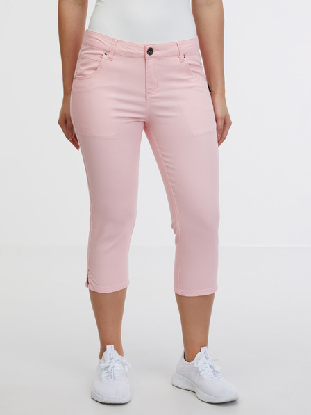 Sam 73 Svetloružové dámske trojštvrťové slim fit džínsy SAM 73 Amara