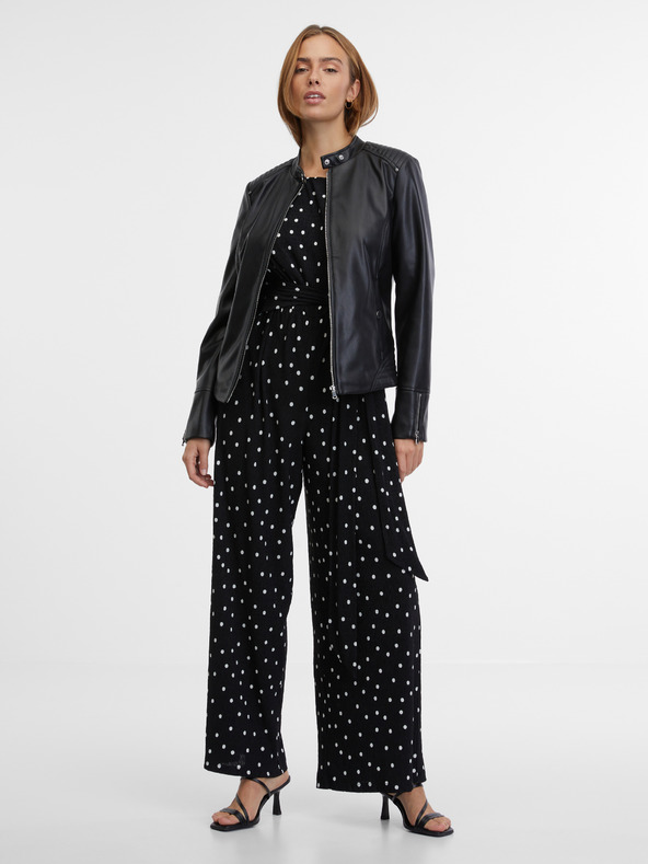 Orsay Čierna dámska kožená bunda ORSAY