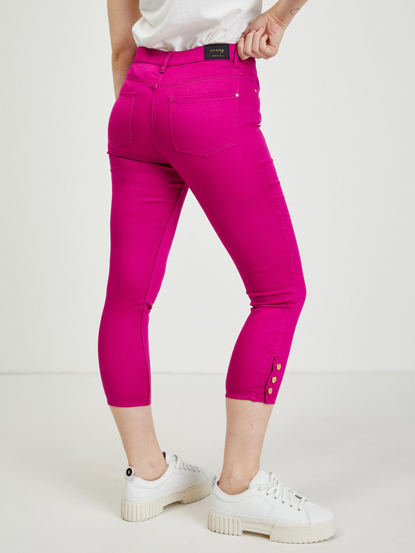 Orsay Tmavoružové dámske nohavice s prestrihmi ORSAY