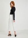 Orsay Biele dámske nohavice s trakmi ORSAY
