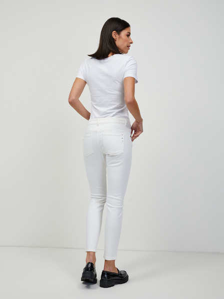 Orsay Biele skrátené skinny fit džínsy ORSAY