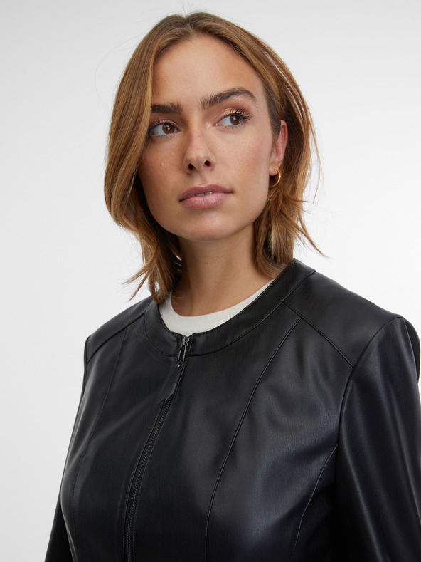 Orsay Čierna dámska kožená bunda ORSAY