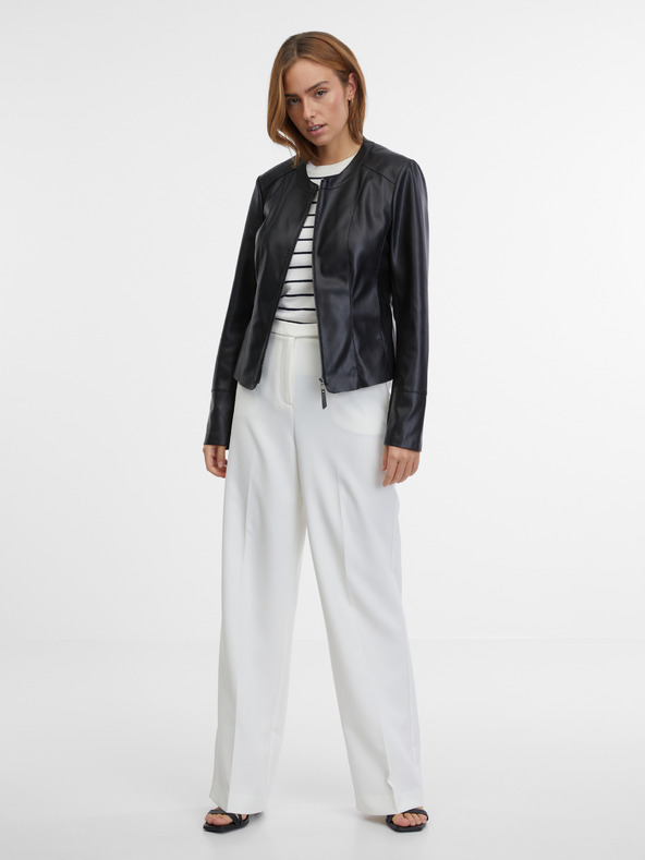 Orsay Čierna dámska kožená bunda ORSAY