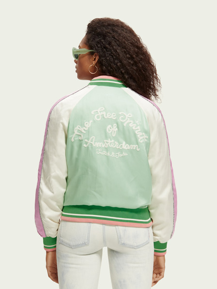 Scotch & Soda Svetlozelený dámsky obojstranný bomber Scotch & Soda