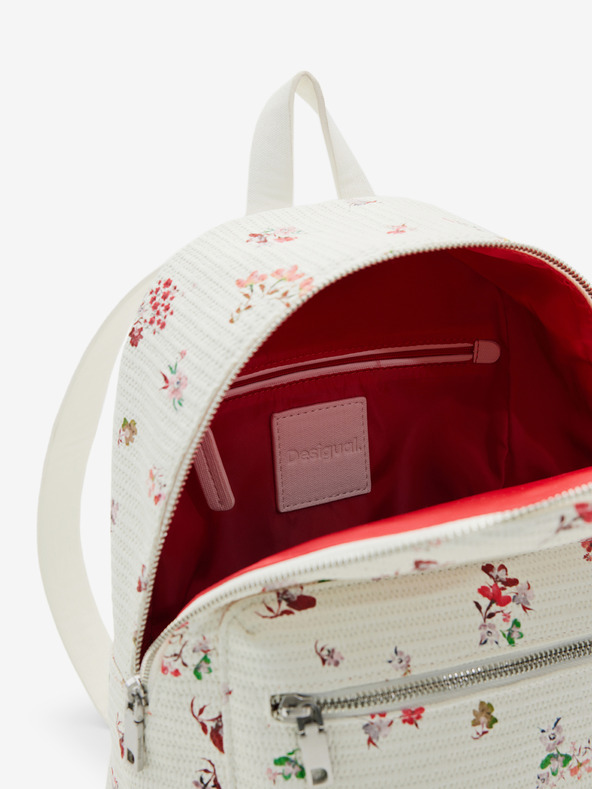Desigual Biely dámsky kvetinový batoh Desigual Delirium Mombasa Mini