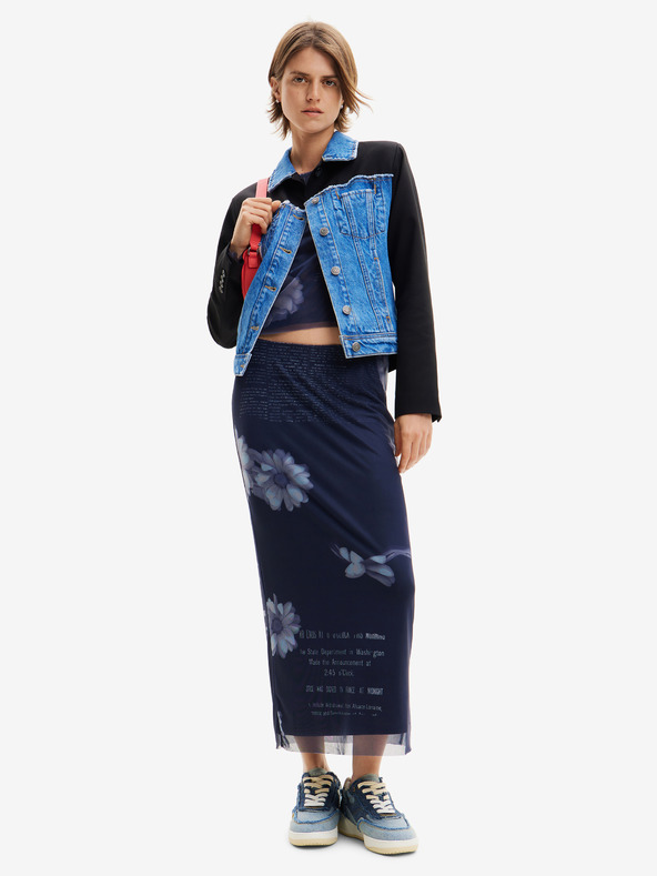 Desigual Čierno-modrá dámska džínsová bunda Desigual Wheeler