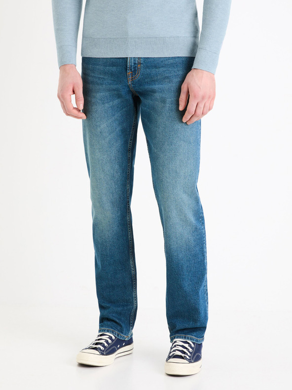 Celio Modré pánske džínsy rovného strihu Celio C5