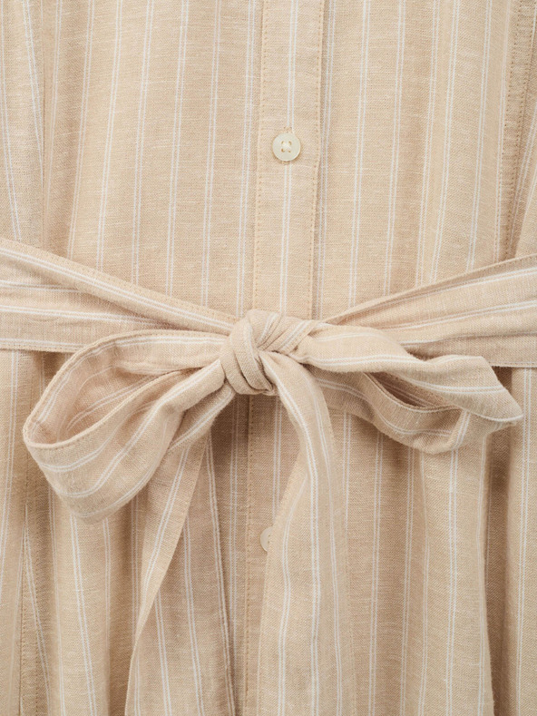 GAP Ľanové košeľové midi šaty GAP