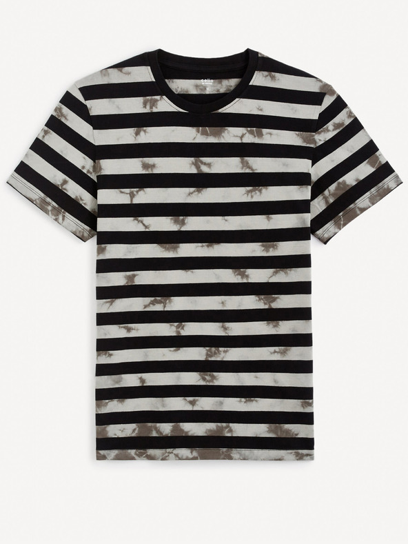 Celio Čierna pánska pruhovaná košeľa Celio Geudi