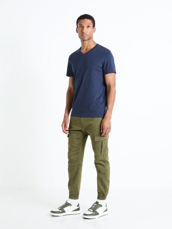 Celio Khaki pánske cargo nohavice Celio Cokit4