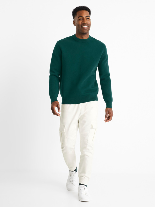 Celio Krémové pánske cargo nohavice Celio Cokit4