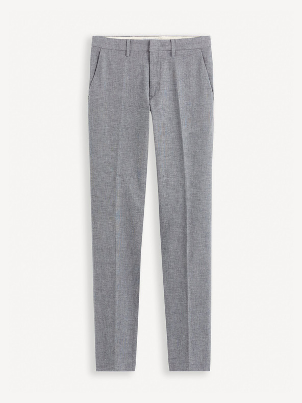 Celio Šedé pánske chino nohavice Celio Gosi