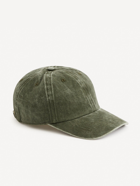 Celio Khaki pánska džínsová čiapka Celio Gicapwash