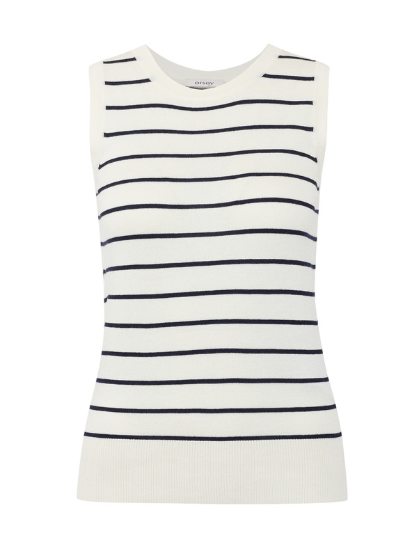 Orsay Modro-krémový dámsky pruhovaný top ORSAY
