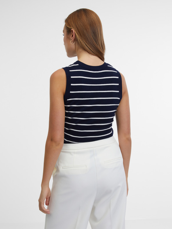Orsay Tmavomodrý dámsky pruhovaný top ORSAY