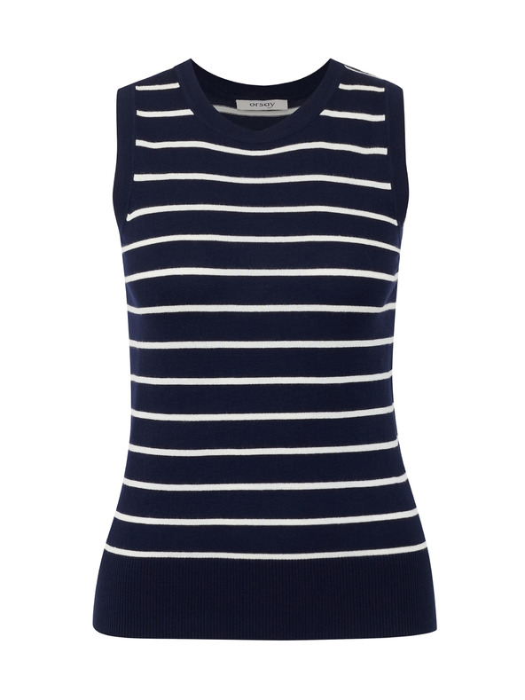 Orsay Tmavomodrý dámsky pruhovaný top ORSAY
