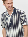 ONLY & SONS Tmavomodrá pruhovaná košeľa regular fit ONLY & SONS Wayne