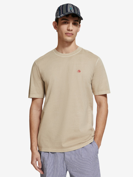Scotch & Soda Béžové pánske tričko Scotch & Soda