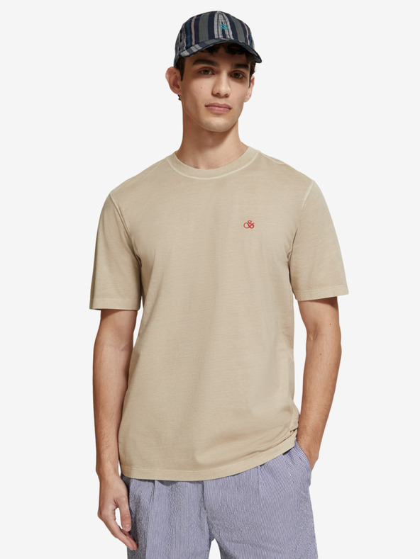 Scotch & Soda Béžové pánske tričko Scotch & Soda