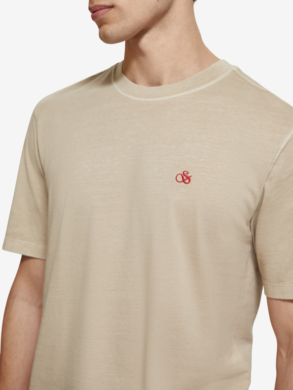 Scotch & Soda Béžové pánske tričko Scotch & Soda