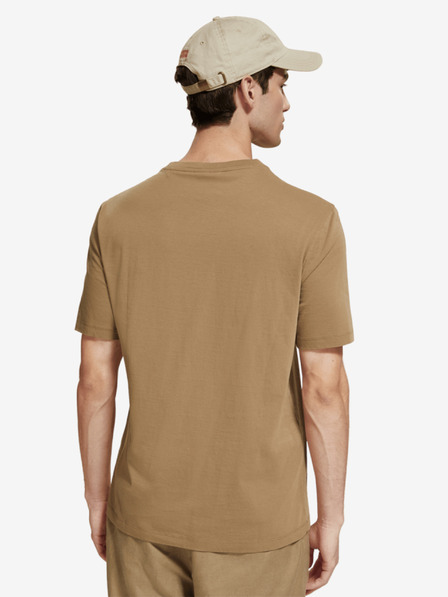 Scotch & Soda Hnedé pánske tričko Scotch & Soda