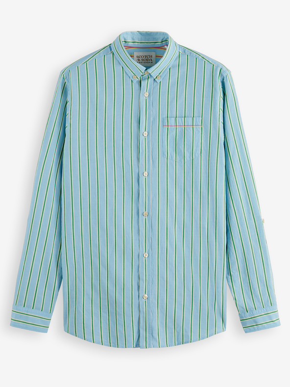 Scotch & Soda Svetlomodré pánske pruhované tričko Scotch & Soda