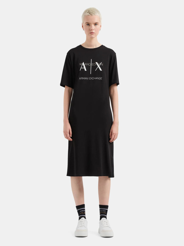 Armani Exchange Čierne dámske šaty Armani Exchange