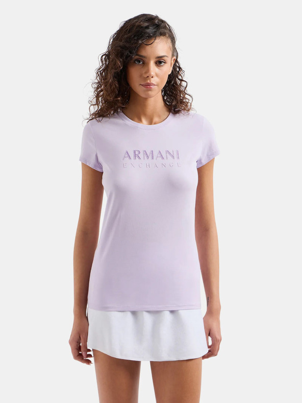 Armani Exchange Svetlo fialové dámske tričko Armani Exchange