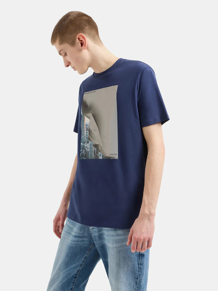Armani Exchange Tmavomodré pánske tričko Armani Exchange