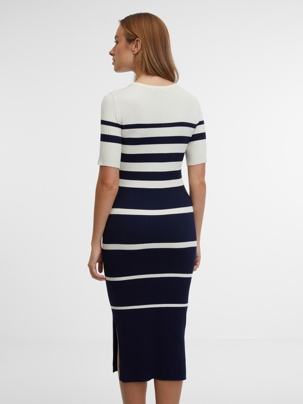 Orsay Modré dámske pruhované šaty ORSAY