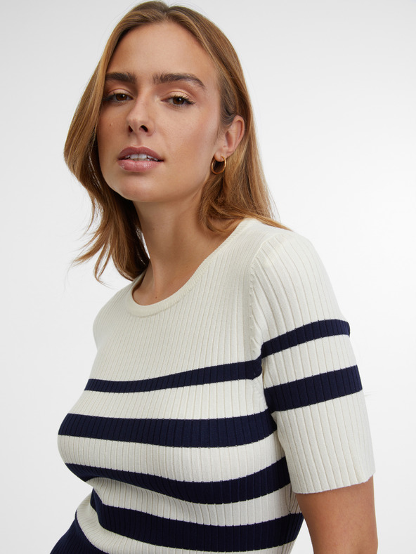 Orsay Modré dámske pruhované šaty ORSAY