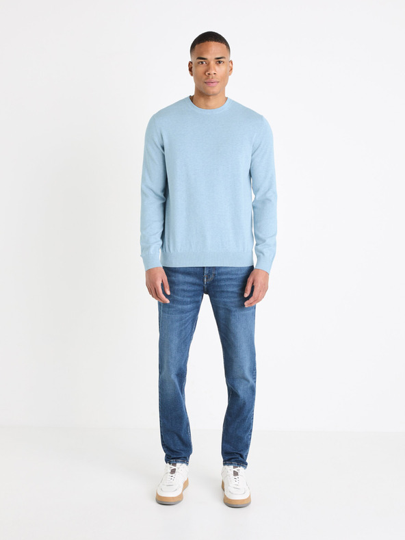 Celio Modré pánske slim fit džínsy Celio Dow Powerflex