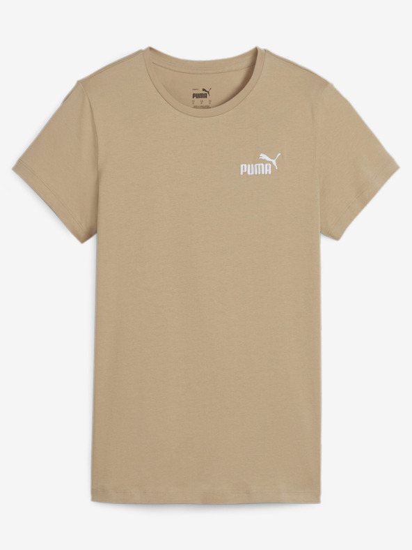 Puma Béžové tričko Puma ESS+ s výšivkou