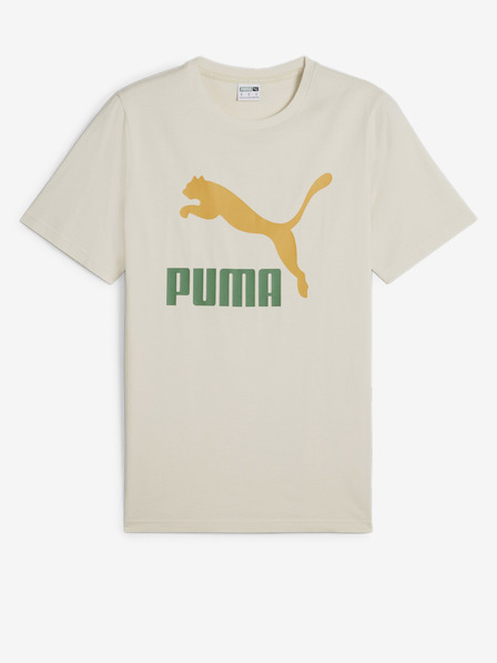 Puma Krémové pánske tričko s logom Puma Classics