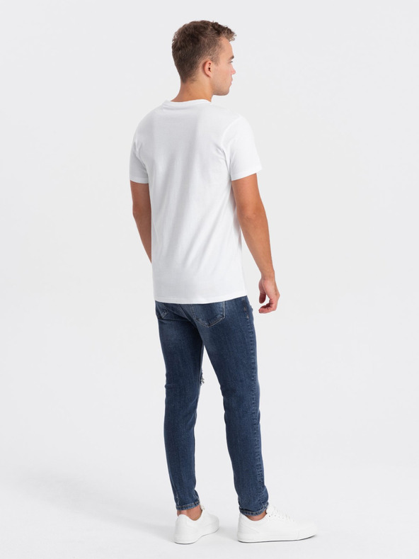 Ombre Clothing Biele pánske tričko Ombre Oblečenie