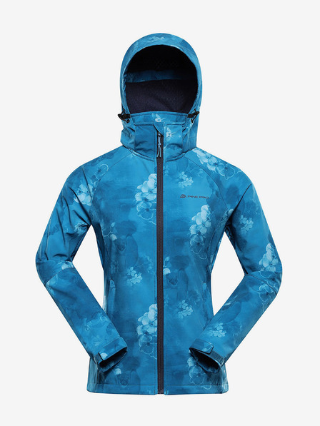 ALPINE PRO Modrá dámska vzorovaná softshellová bunda ALPINE PRO HOORA