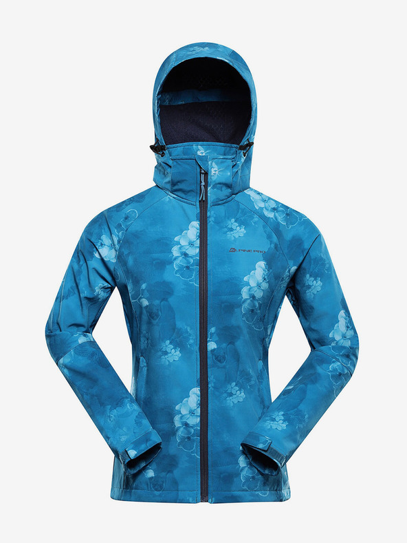 ALPINE PRO Modrá dámska vzorovaná softshellová bunda ALPINE PRO HOORA