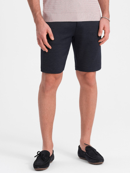Ombre Clothing Tmavomodré pánske šortky s vreckami Ombre Clothing
