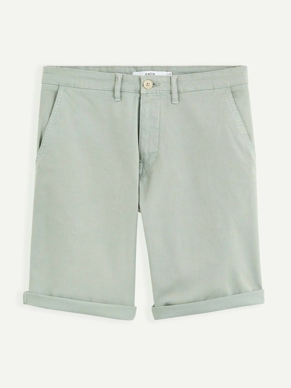 Celio Svetlozelené pánske chino šortky Celio Bochinobm