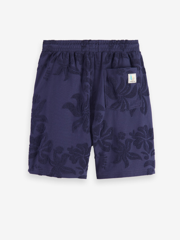 Scotch & Soda Tmavomodré pánske žakárové uterákové šortky Scotch & Soda
