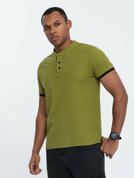 Ombre Clothing Svetlozelená Pánska polokošeľa Ombre Oblečenie