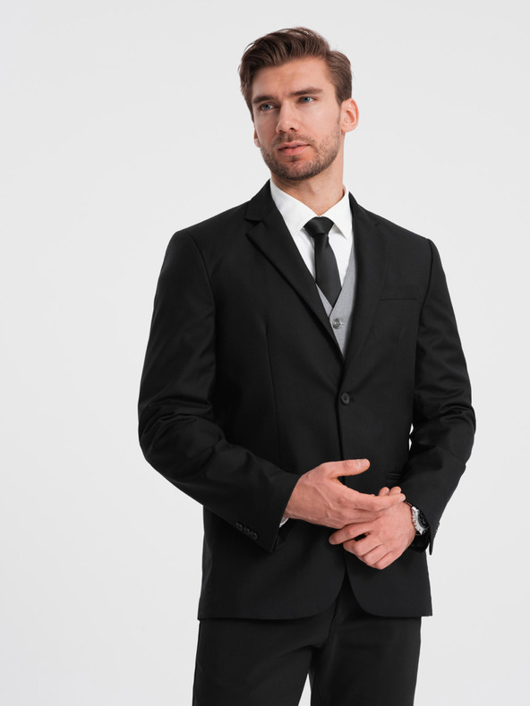 Ombre Clothing Čierna pánska bunda Ombre Oblečenie