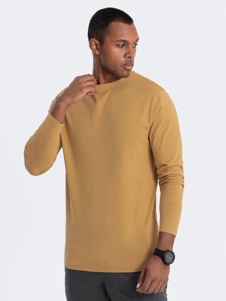 Ombre Clothing Horčicová pánska základná košeľa Ombre Clothing