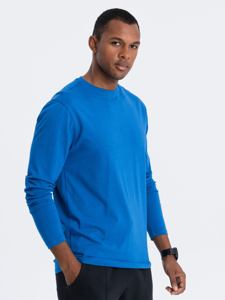 Ombre Clothing Modré pánske základné tričko Ombre Oblečenie