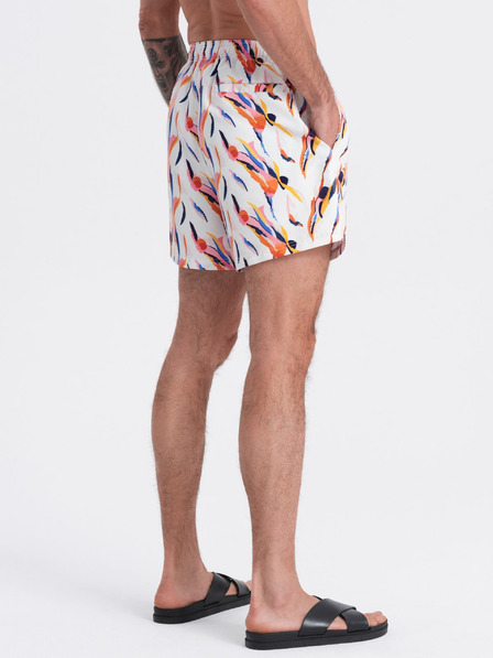 Ombre Clothing Oranžovo-biele pánske vzorované plavky Ombre Clothing